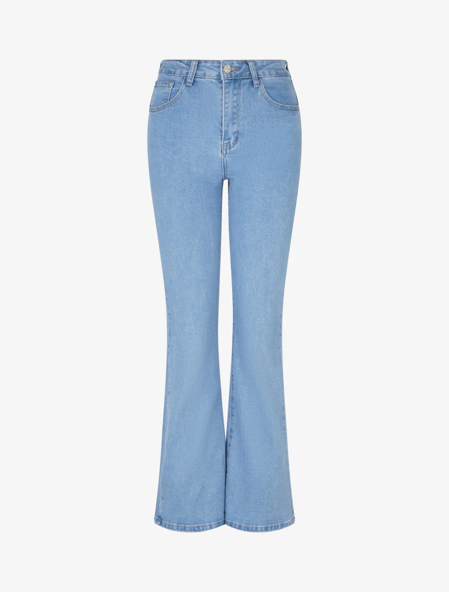 Jean coupe flare taille haute - Bleu clair