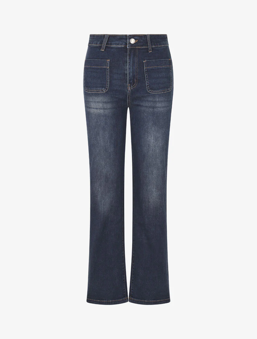 Jean délavé coupe droite - Bleu
