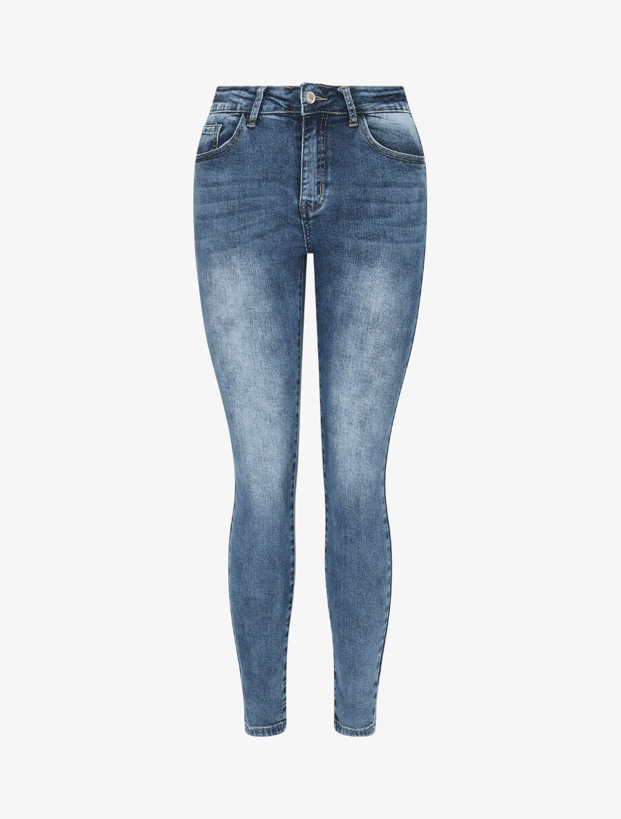 Jean délavé coupe skinny - Bleu
