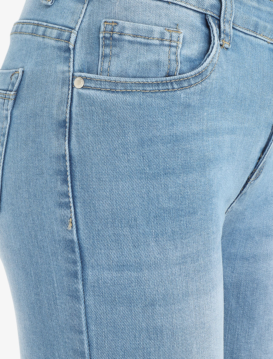Jean délavé coupe skinny taille standard - Bleu clair - Image 3