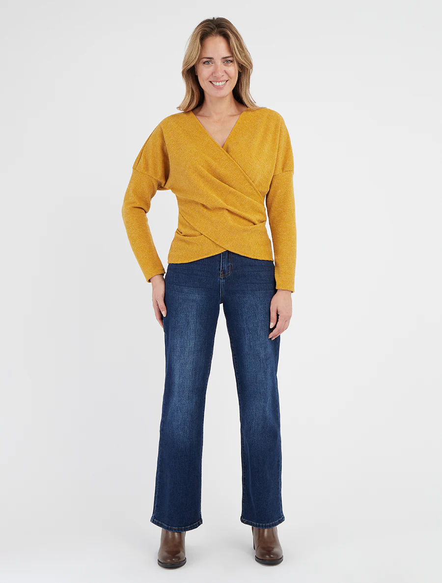 Jean droit à taille haute - Bleu - Image 4