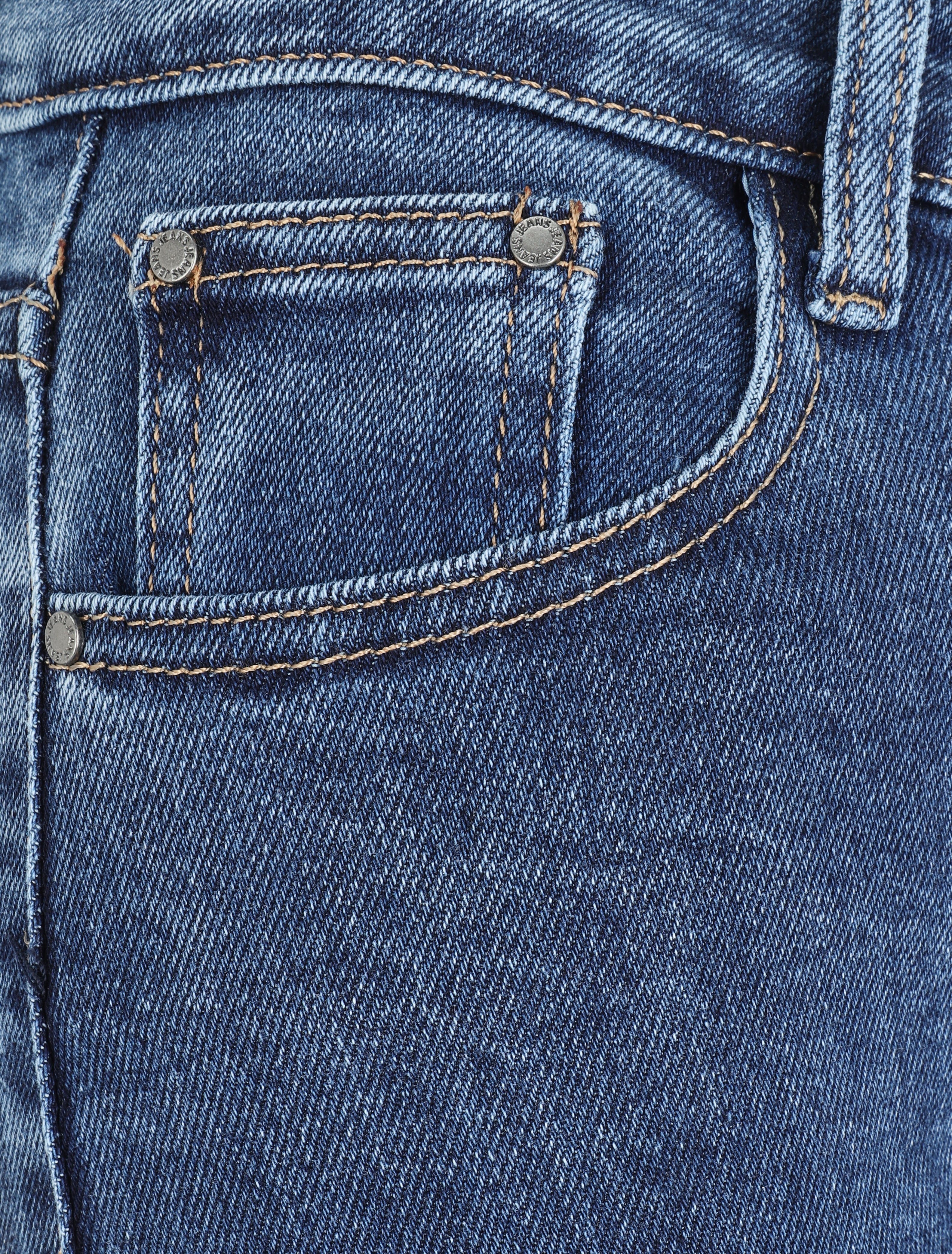 Jean droit à taille haute - Bleu - Image 3