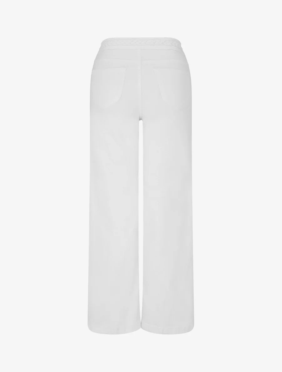 Jean droit à taille standard à tresse - Blanc - Image 2