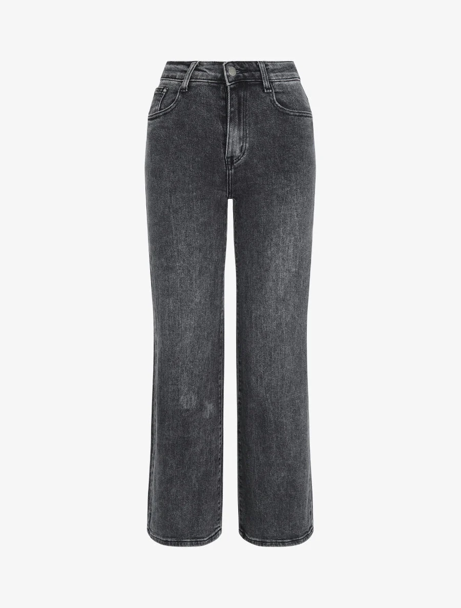 Jean droit à taille standard - Gris foncé
