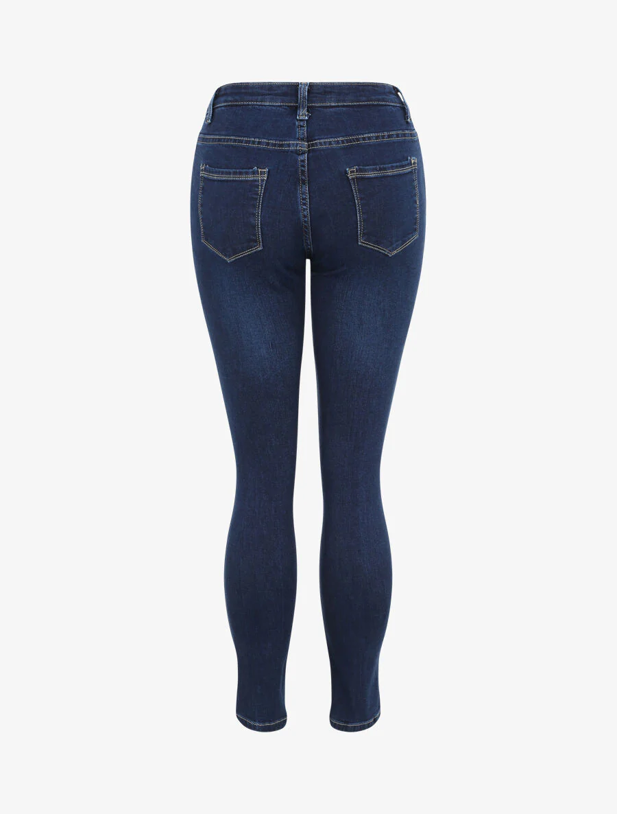 Jean droit basique - Bleu foncé - Image 4