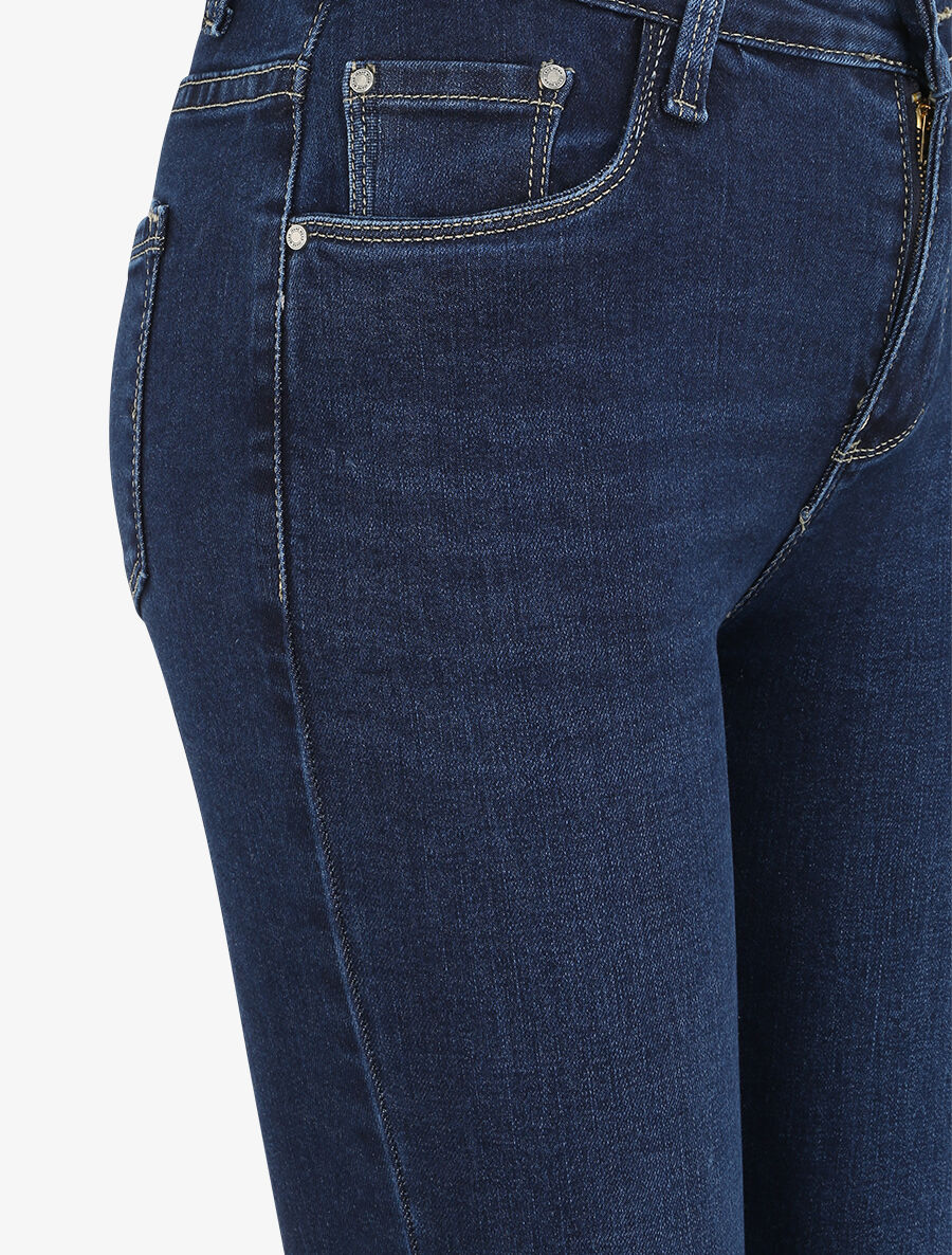 Jean droit basique - Bleu foncé - Image 5