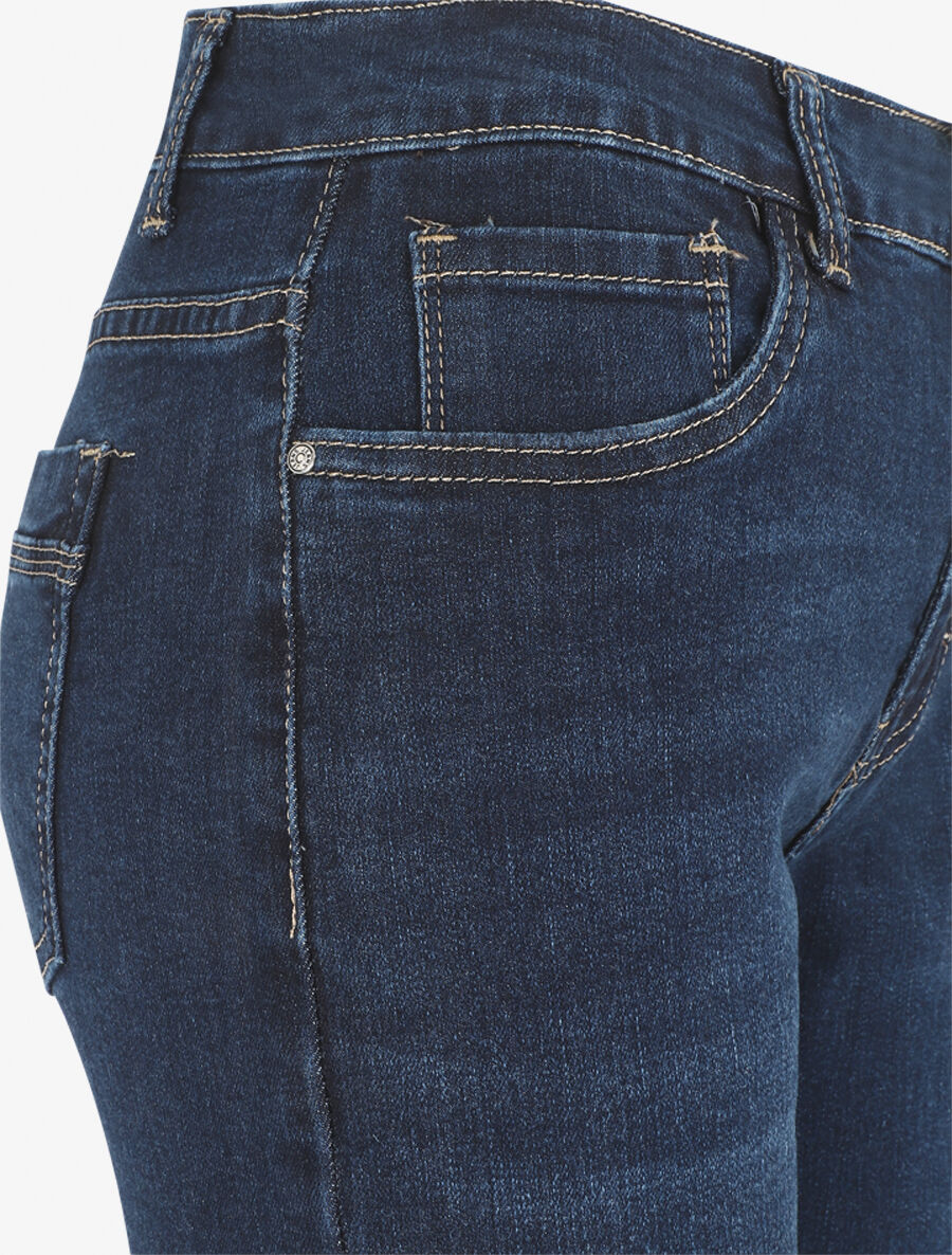 Jean droit grande taille taille standard - Bleu brut - Image 3
