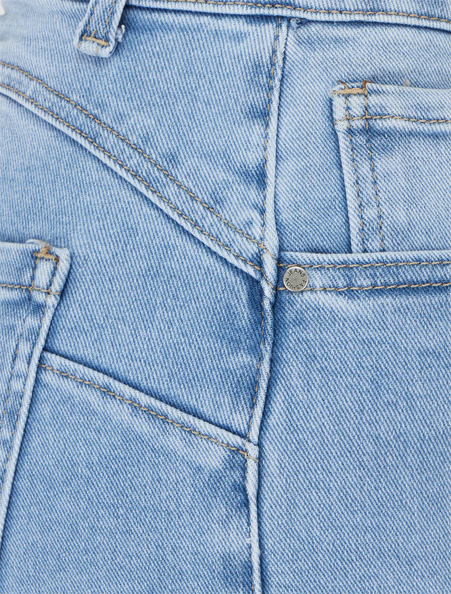 Jean droit push-up taille haute - Bleu clair - Image 3