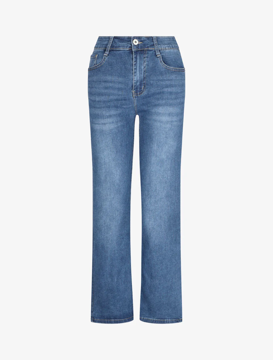 Jean droit push up taille standard - Bleu