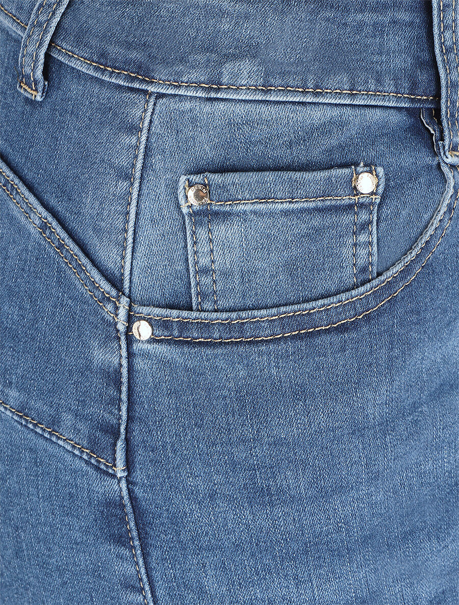 Jean droit push up taille standard - Bleu - Image 3