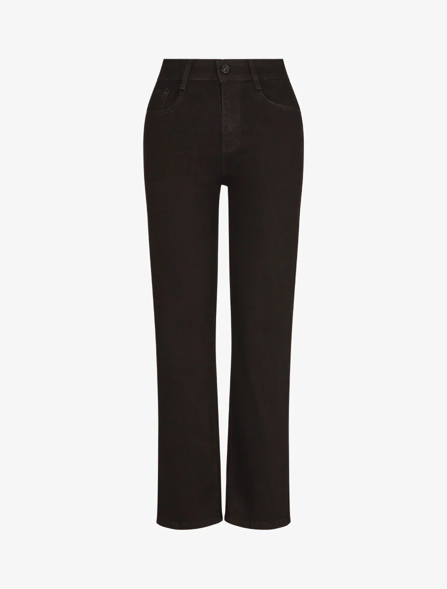 Jean droit push up taille standard - Noir
