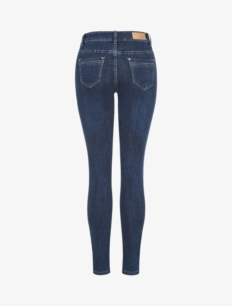 Jean droit stretch à taille standard - Bleu denim - Image 2