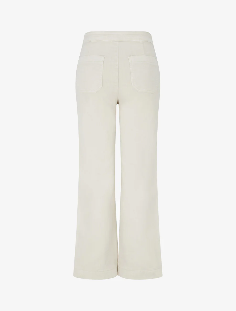 Jean droit style pantalon à pont - Beige - Image 2