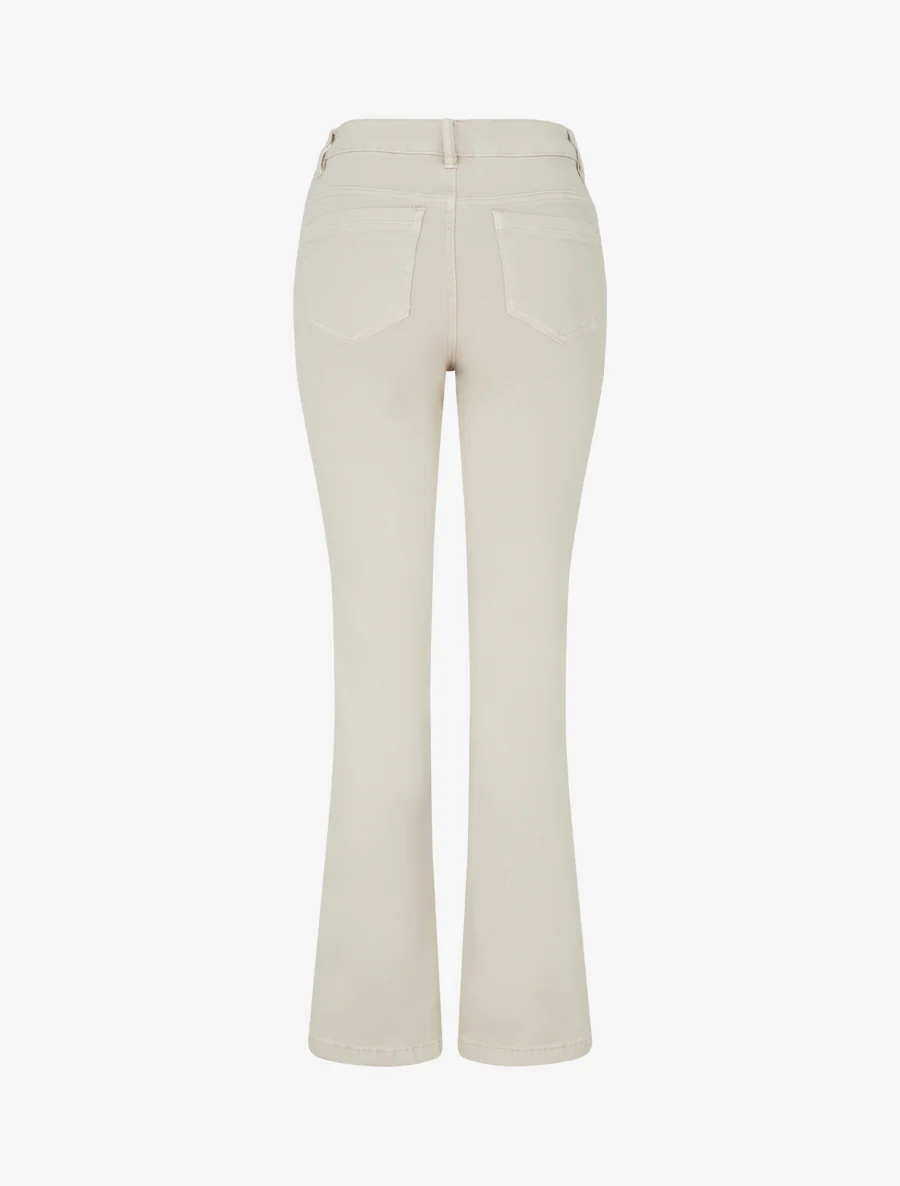 Jean droit taille standard boutonnée - Beige - Image 2