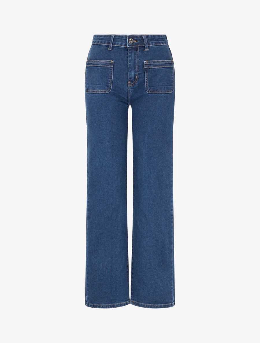 Jean droit taille standard - Bleu brut