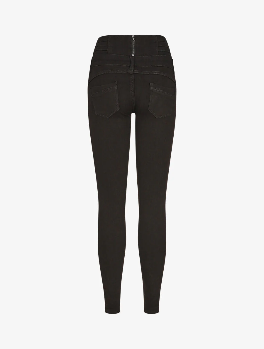 Jean effet ventre gainé coupe skinny - Noir - Image 2