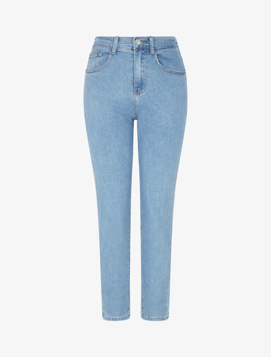 Jean élastiqué coupe mom fit - Bleu