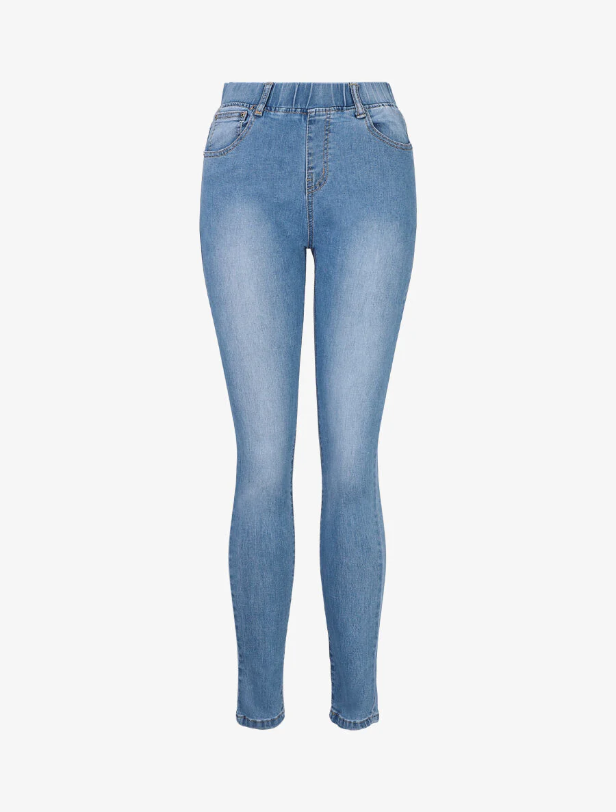 Jean élastiqué coupe skinny - Bleu
