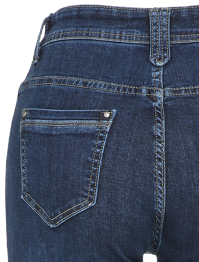 Jean flare à bords à franges - Bleu denim - Image 3