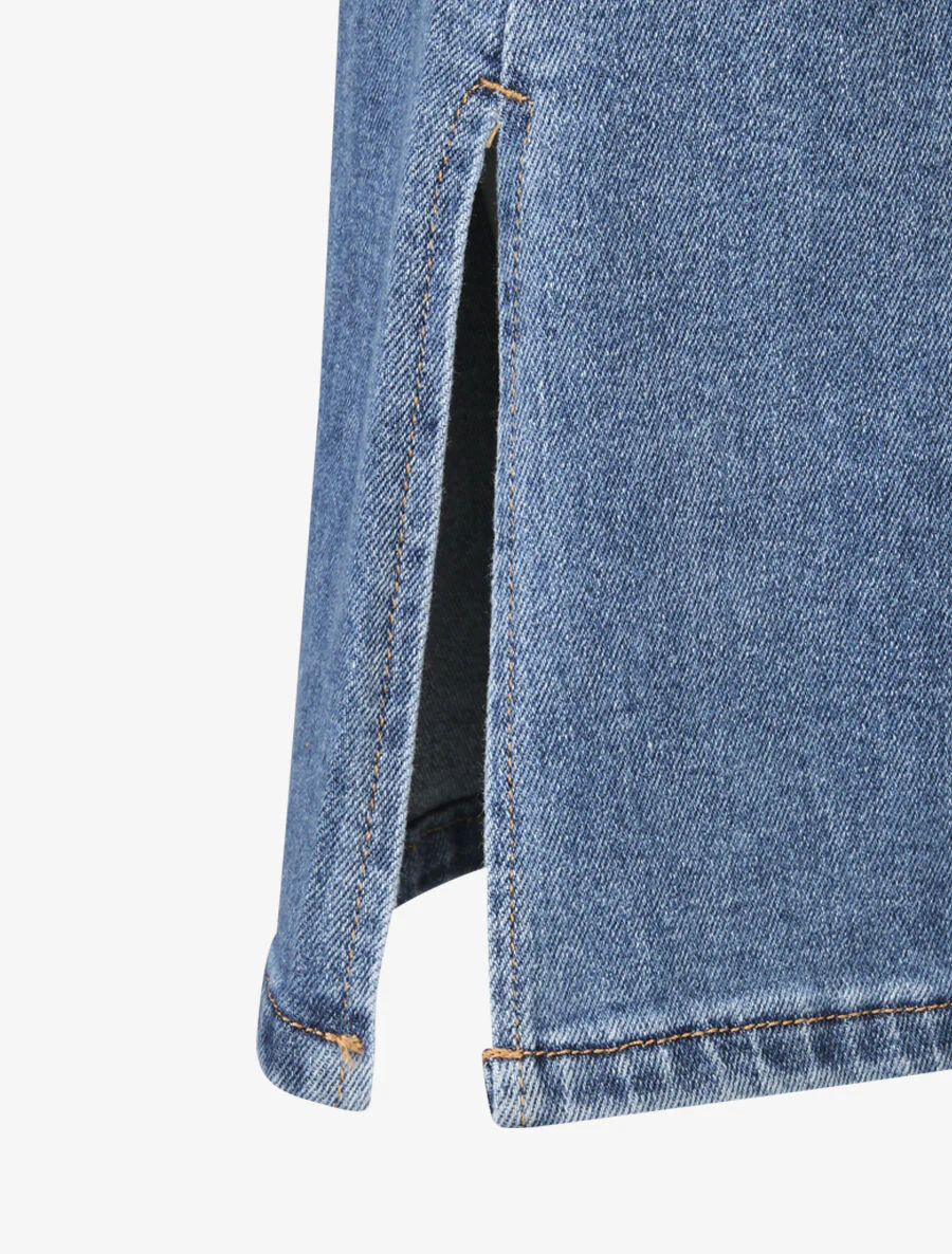 Jean flare à bords fendus - Bleu - Image 3