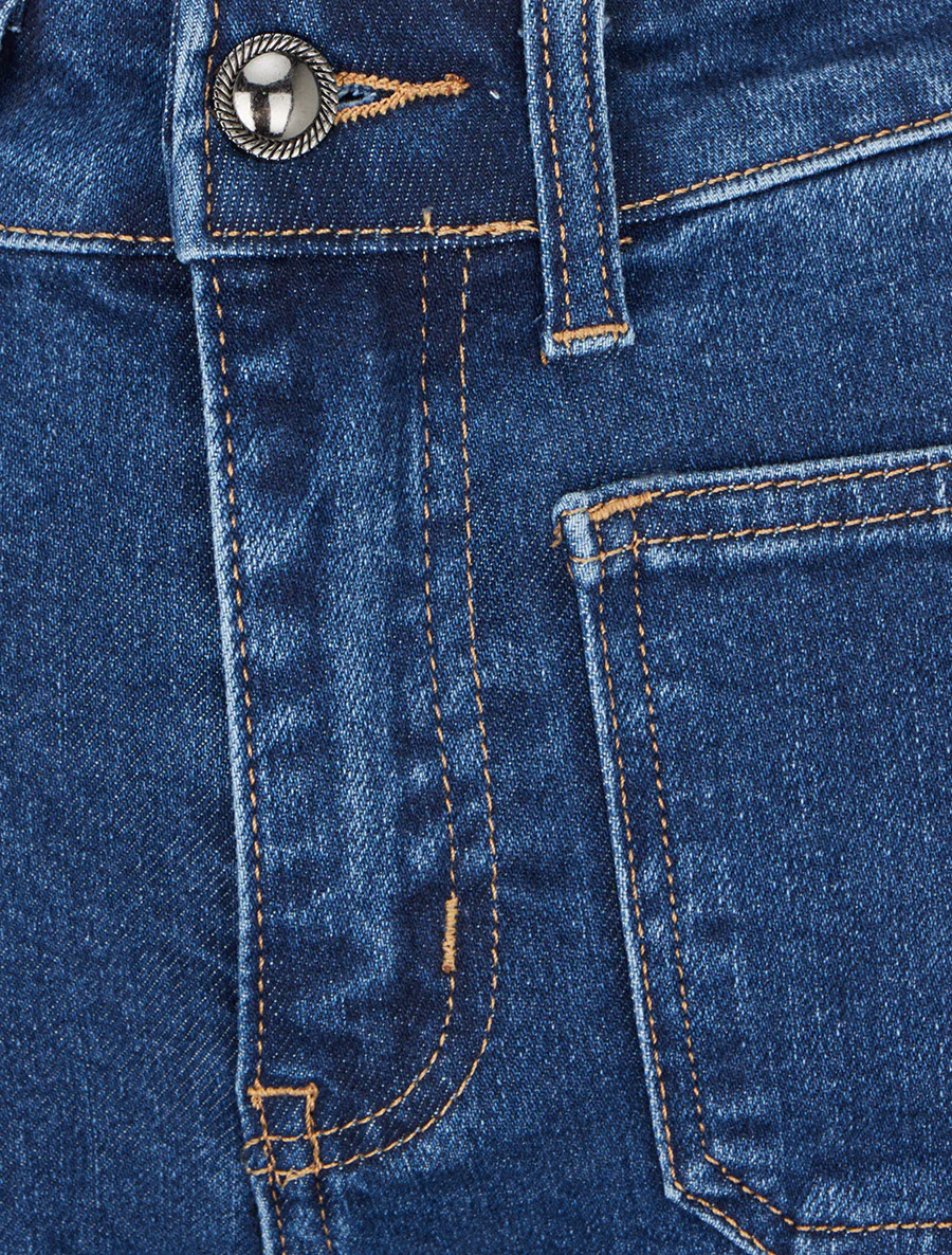 Jean flare à poches plaquées - Bleu brut - Image 3