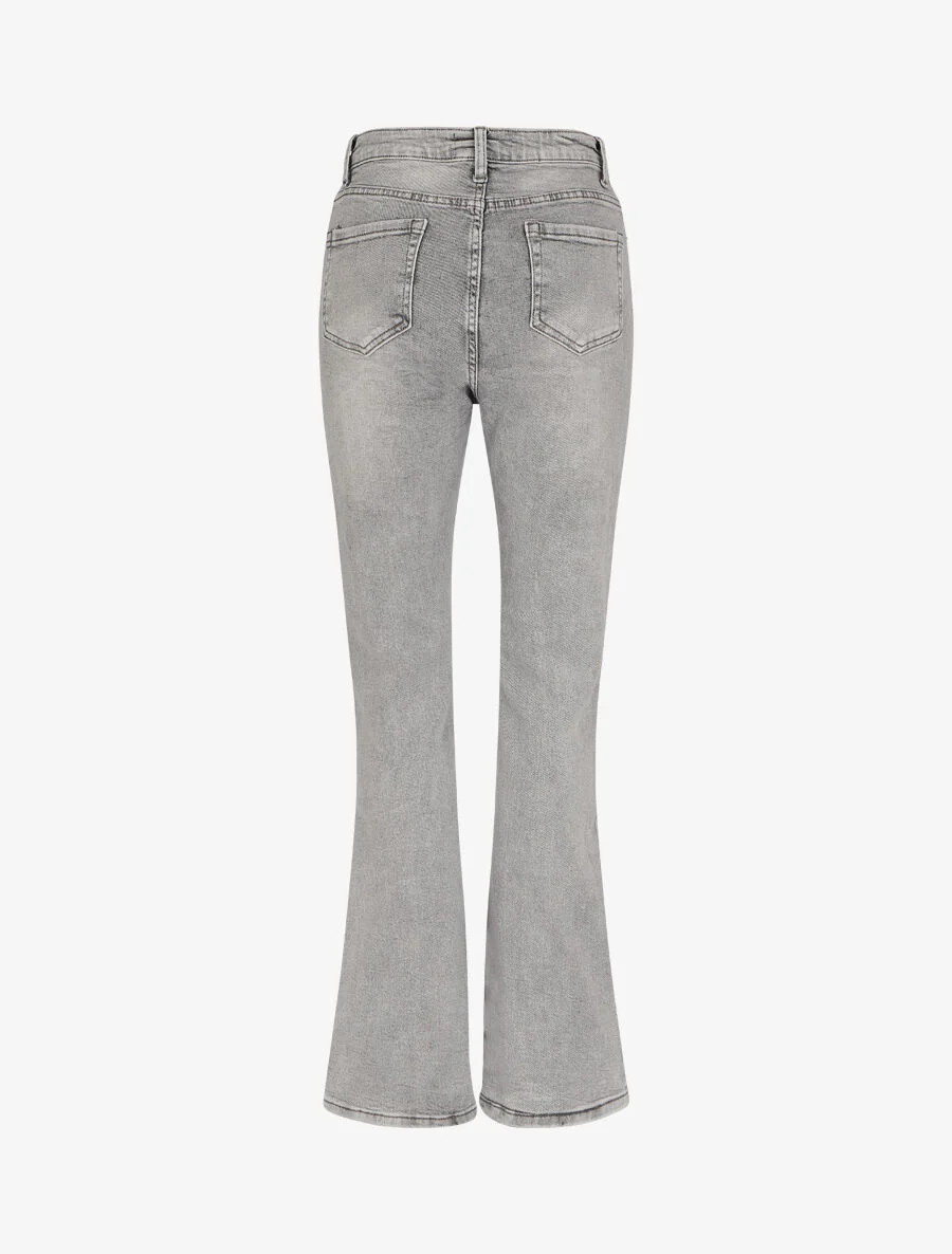 Jean flare à taille haute - Gris - Image 2