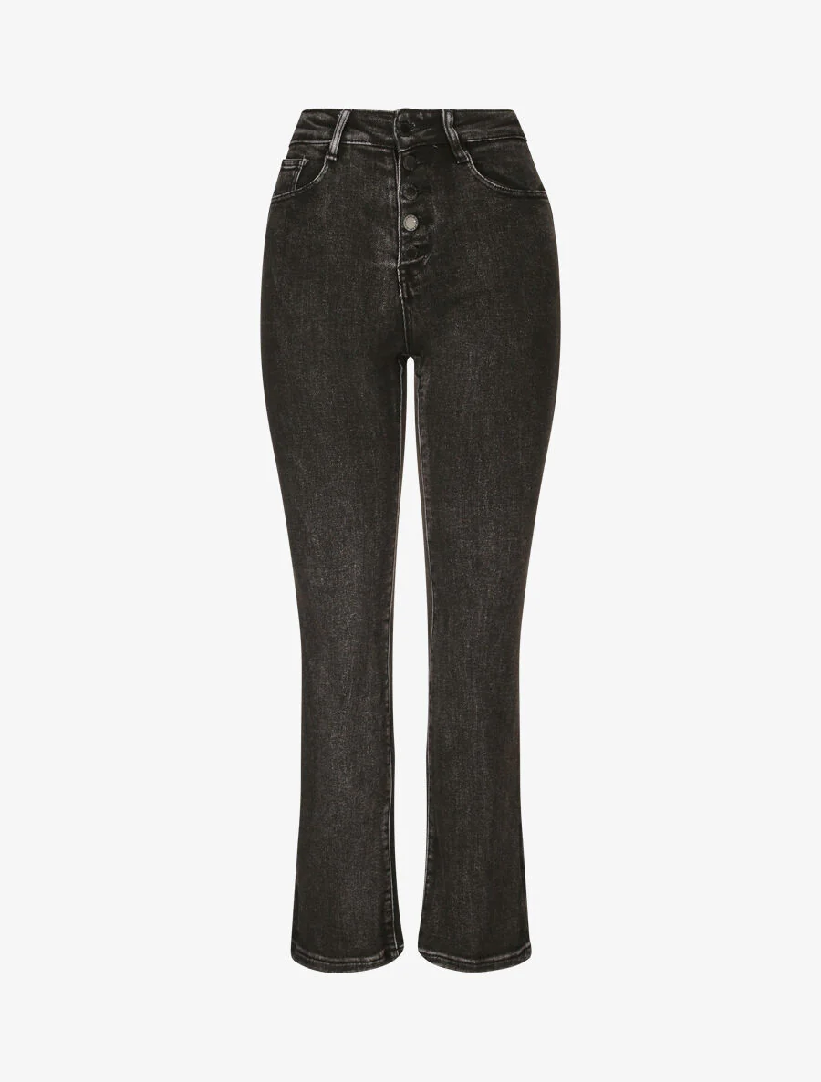 Jean flare à taille standard - Gris foncé