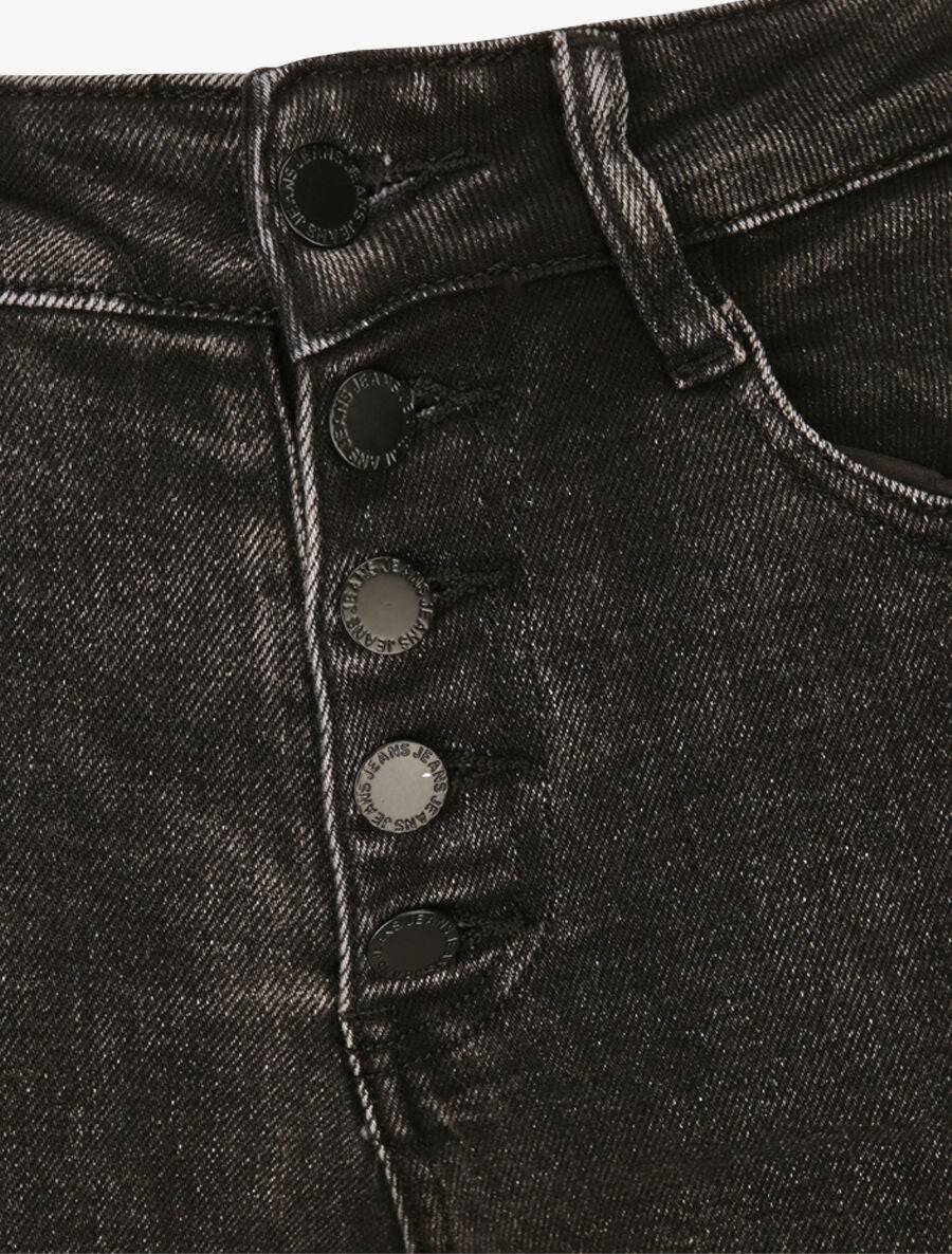Jean flare à taille standard - Gris foncé - Image 3