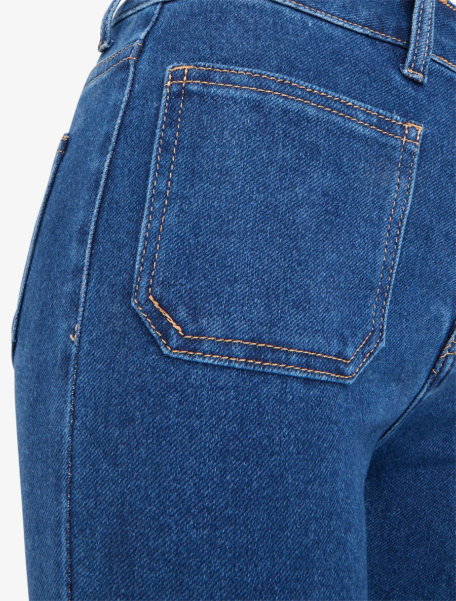 Jean flare boutonné - Bleu brut - Image 3