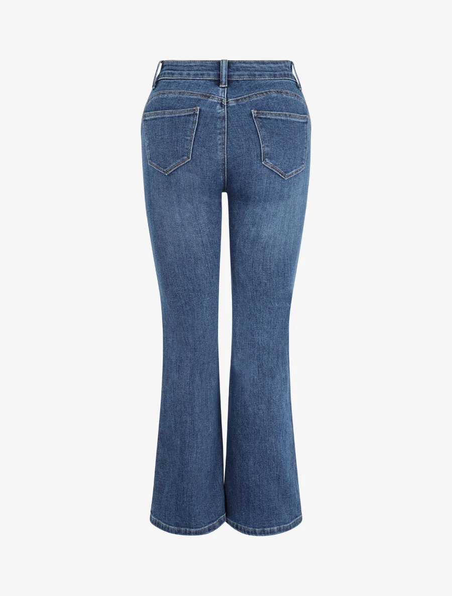 Jean flare délavé - Bleu - Image 2