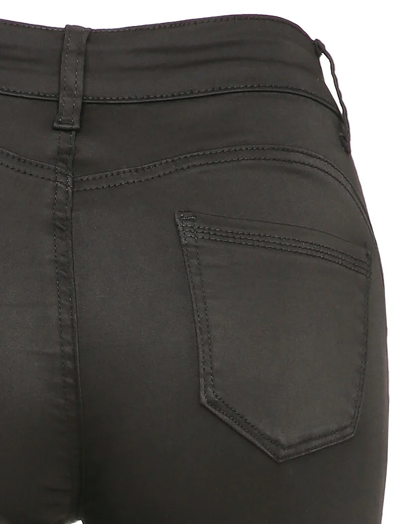 Jean flare effet satiné - Noir - Image 3