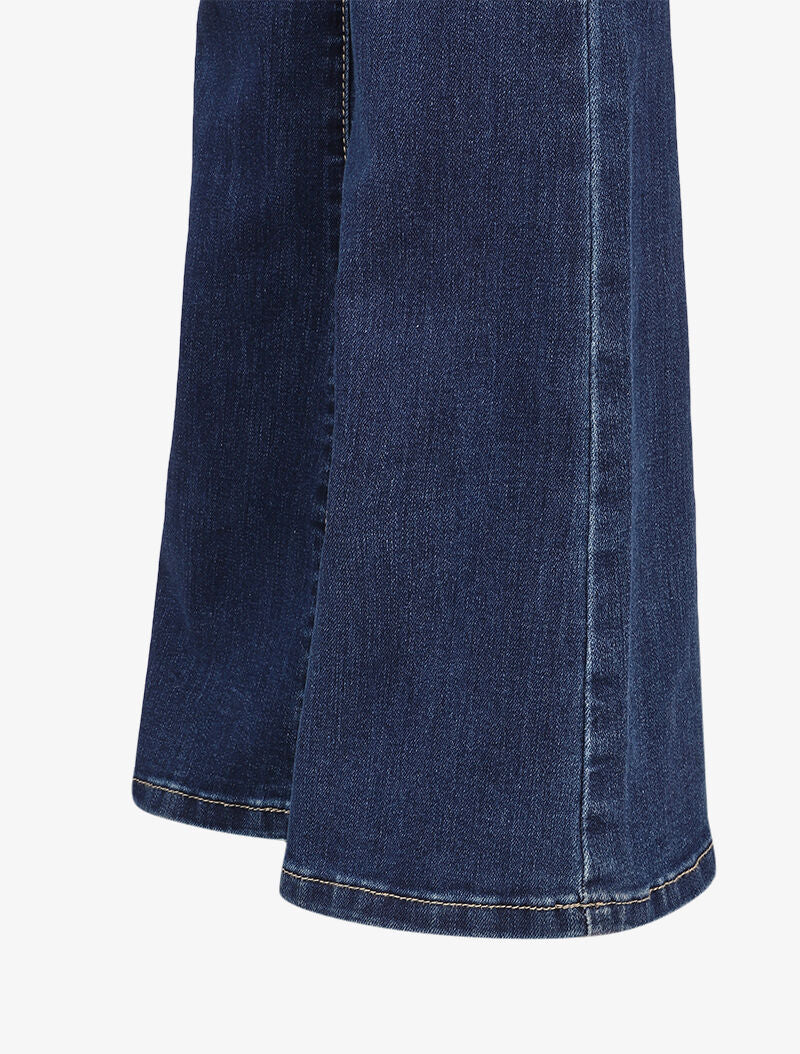 Jean flare extra long à taille standard - Bleu denim - Image 3