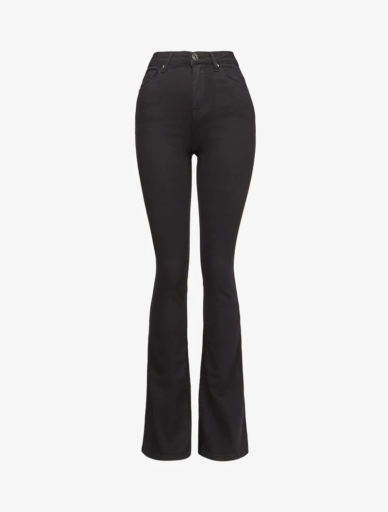 Jean flare extra long à taille standard - Noir
