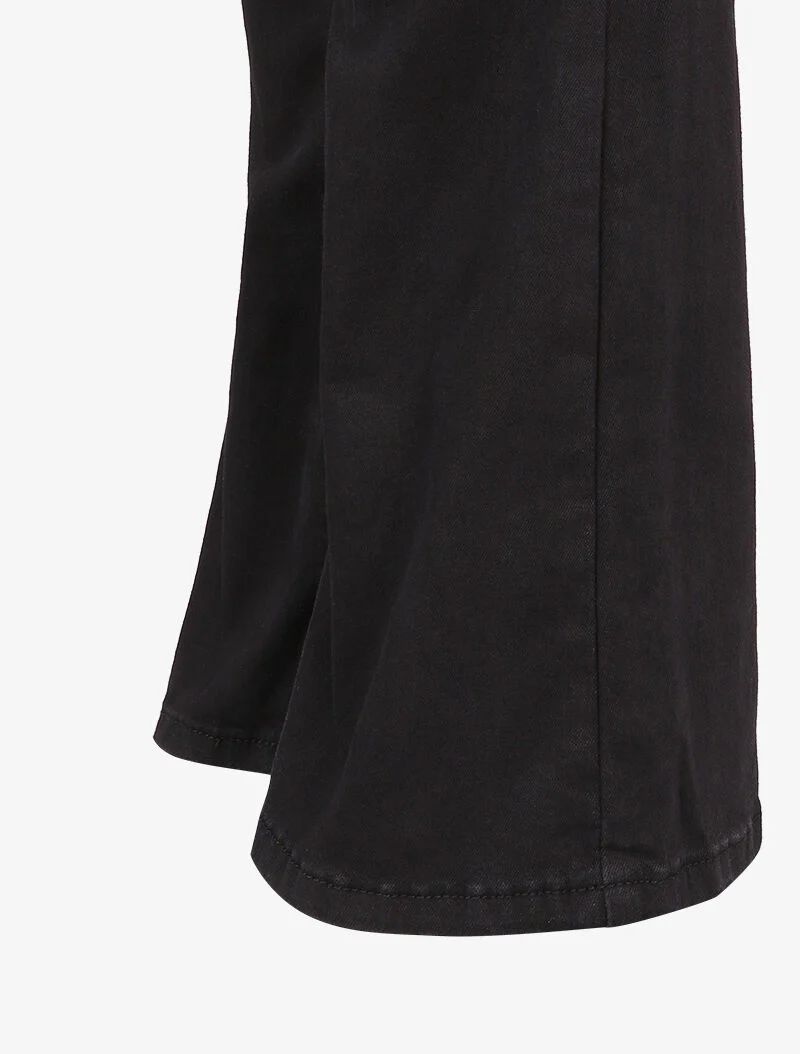 Jean flare extra long à taille standard - Noir - Image 3