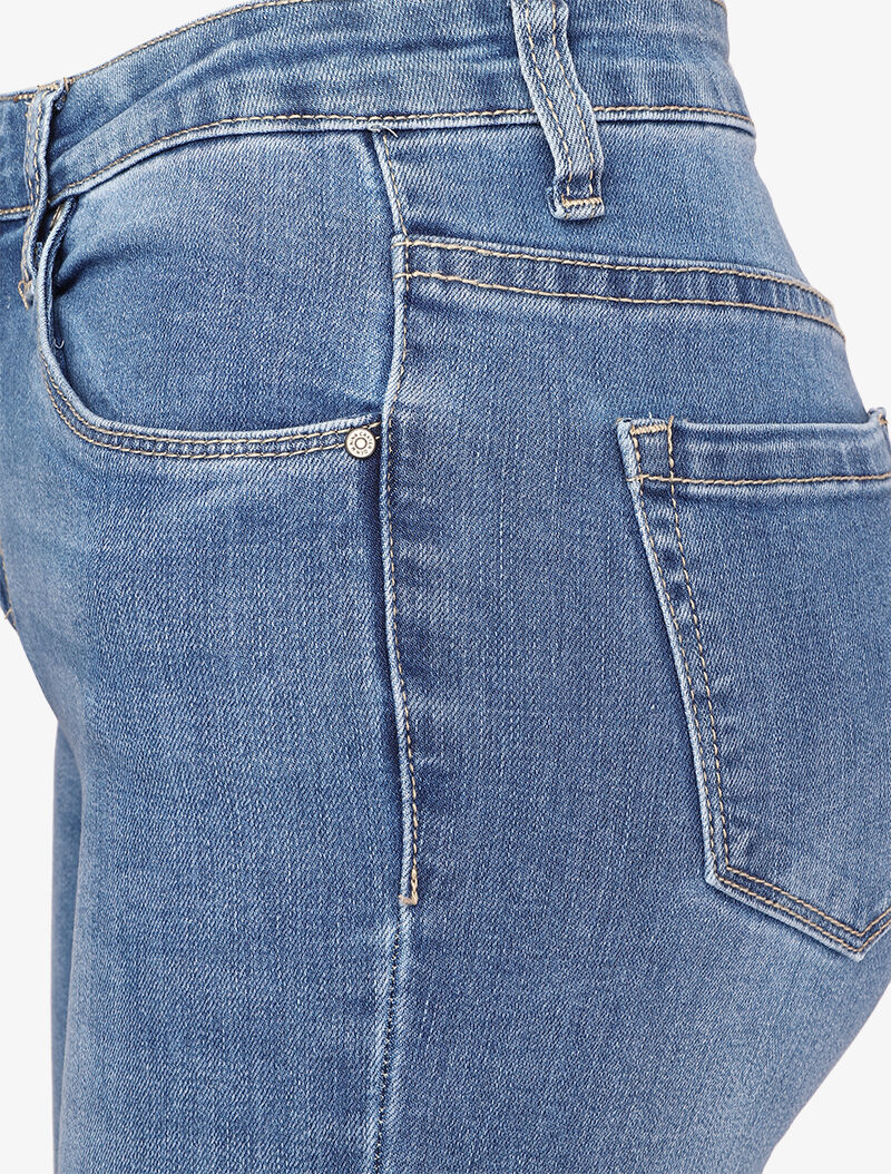 Jean flare légèrement délavé - Bleu clair - Image 3