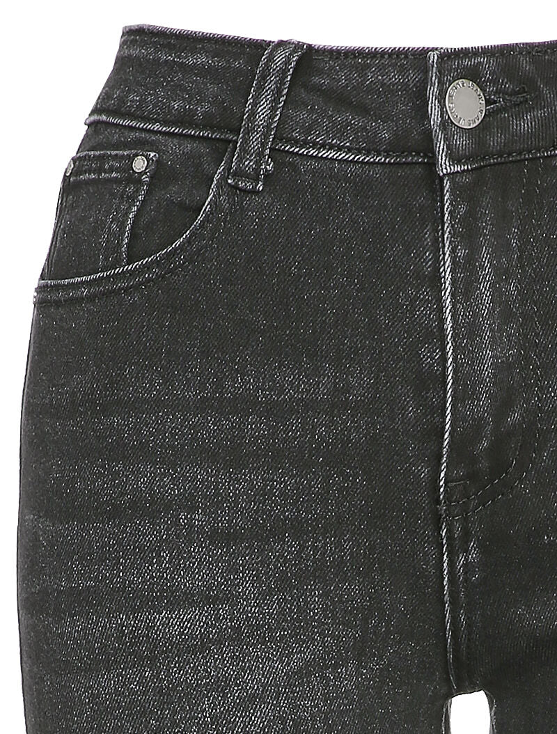 Jean flare légèrement délavé - Gris foncé - Image 3