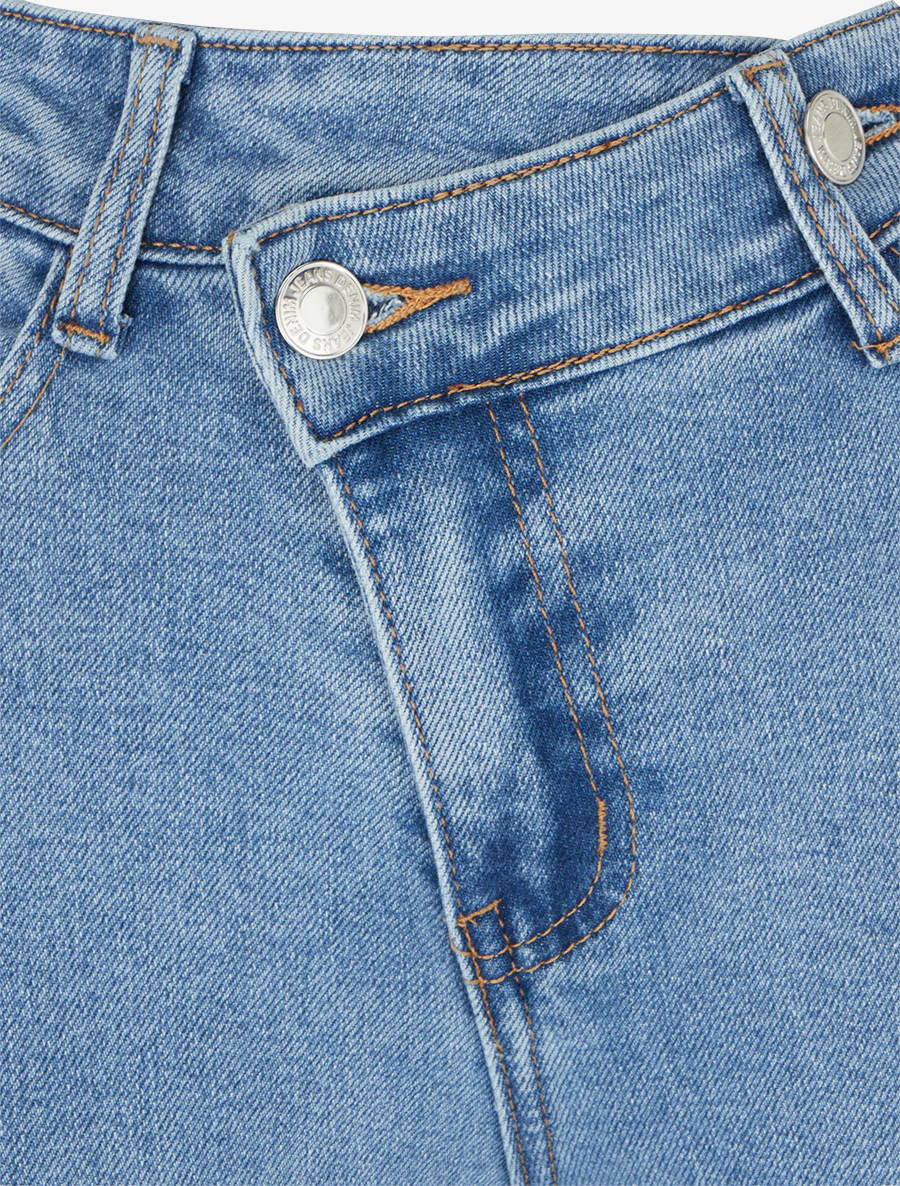 Jean flare push-up à boutonnage croisé - Bleu clair - Image 3