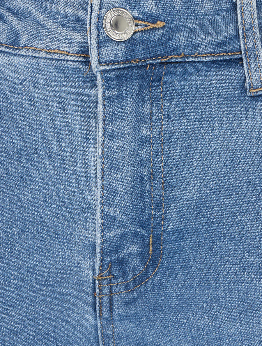 Jean flare stretch taille haute - Bleu - Image 3