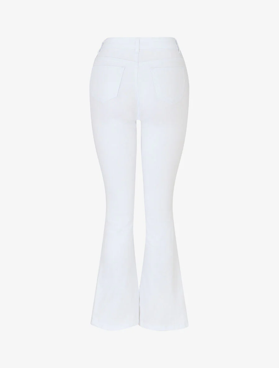 Jean flare taille standard uni - Blanc - Image 2