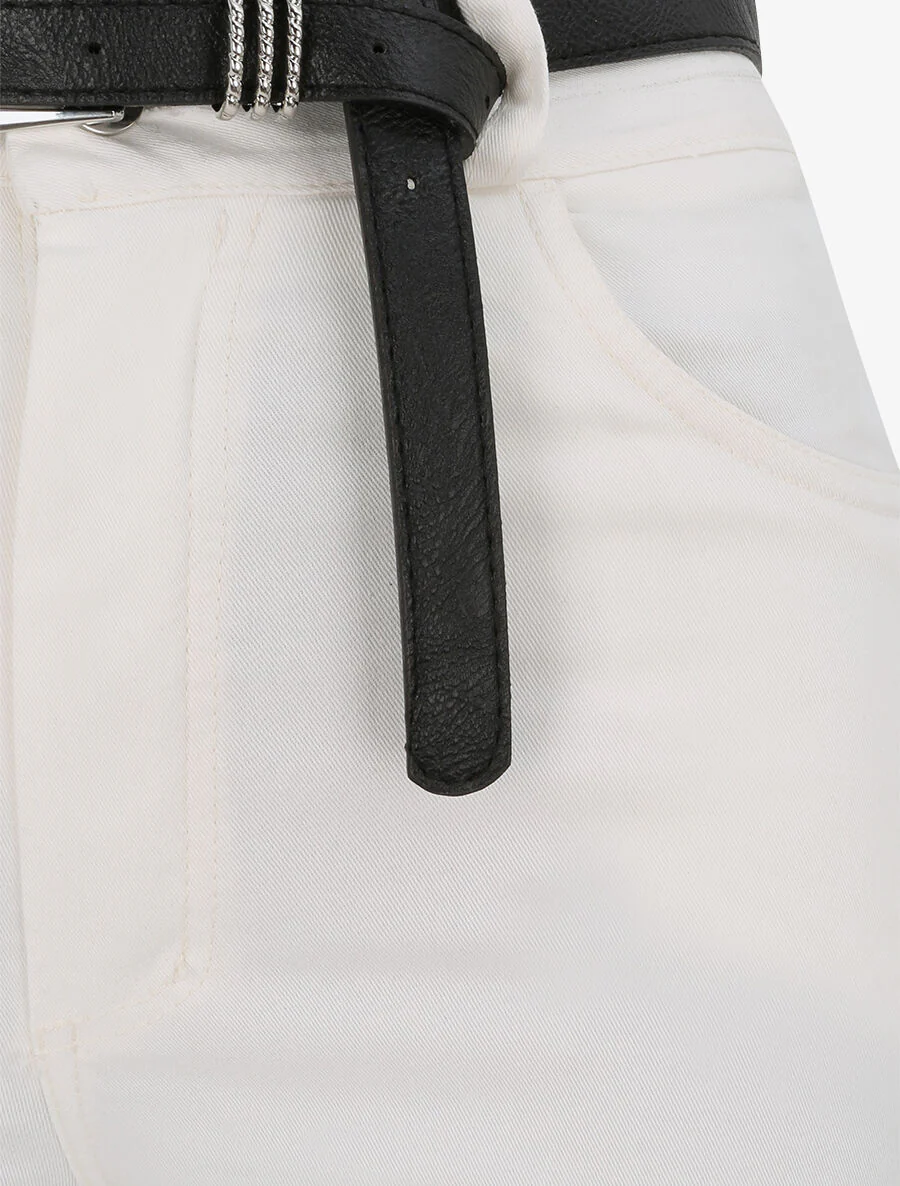 Jean flare uni - Blanc - Image 3