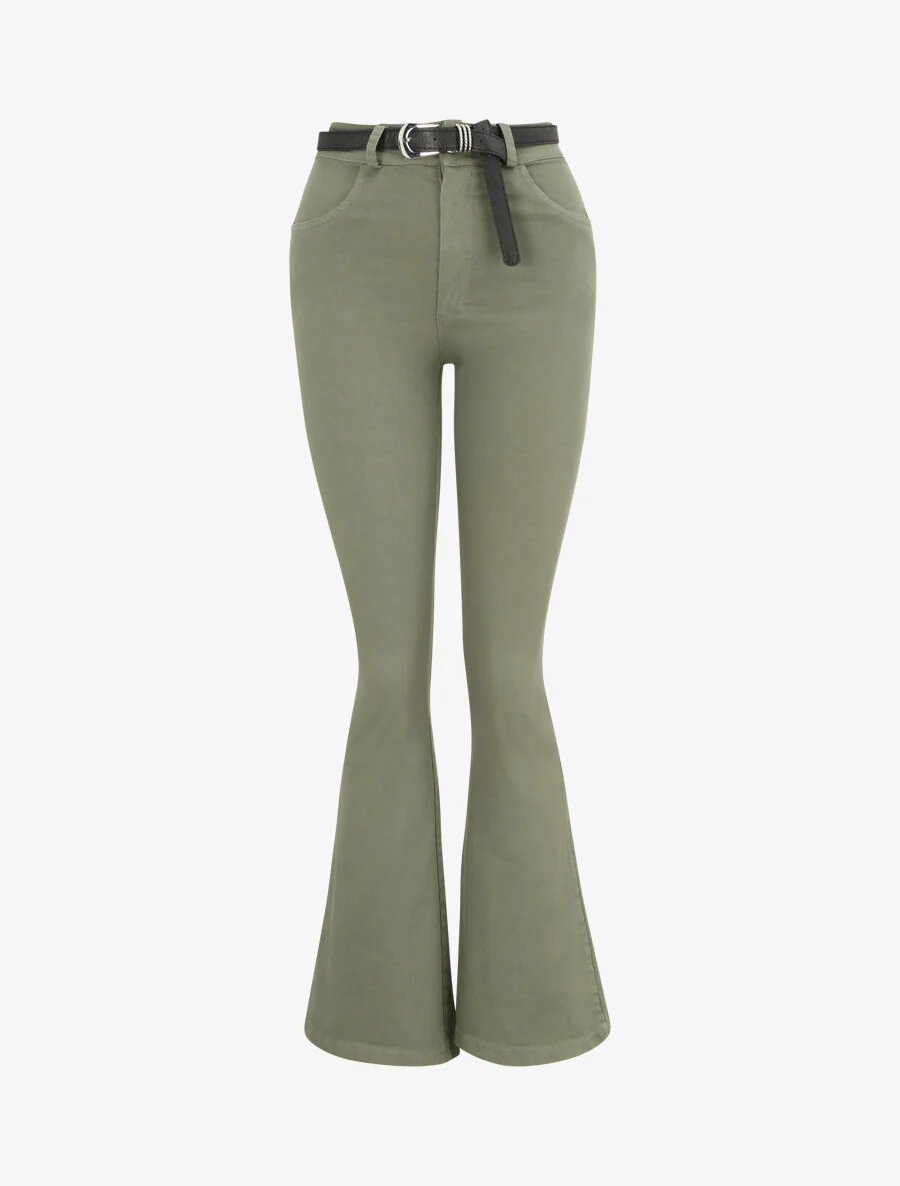 Jean flare uni - Kaki