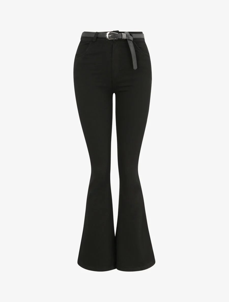 Jean flare uni - Noir