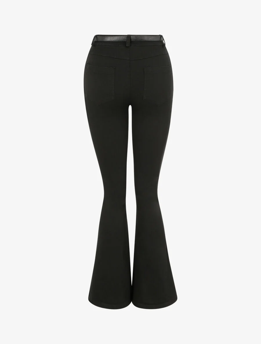 Jean flare uni - Noir - Image 2