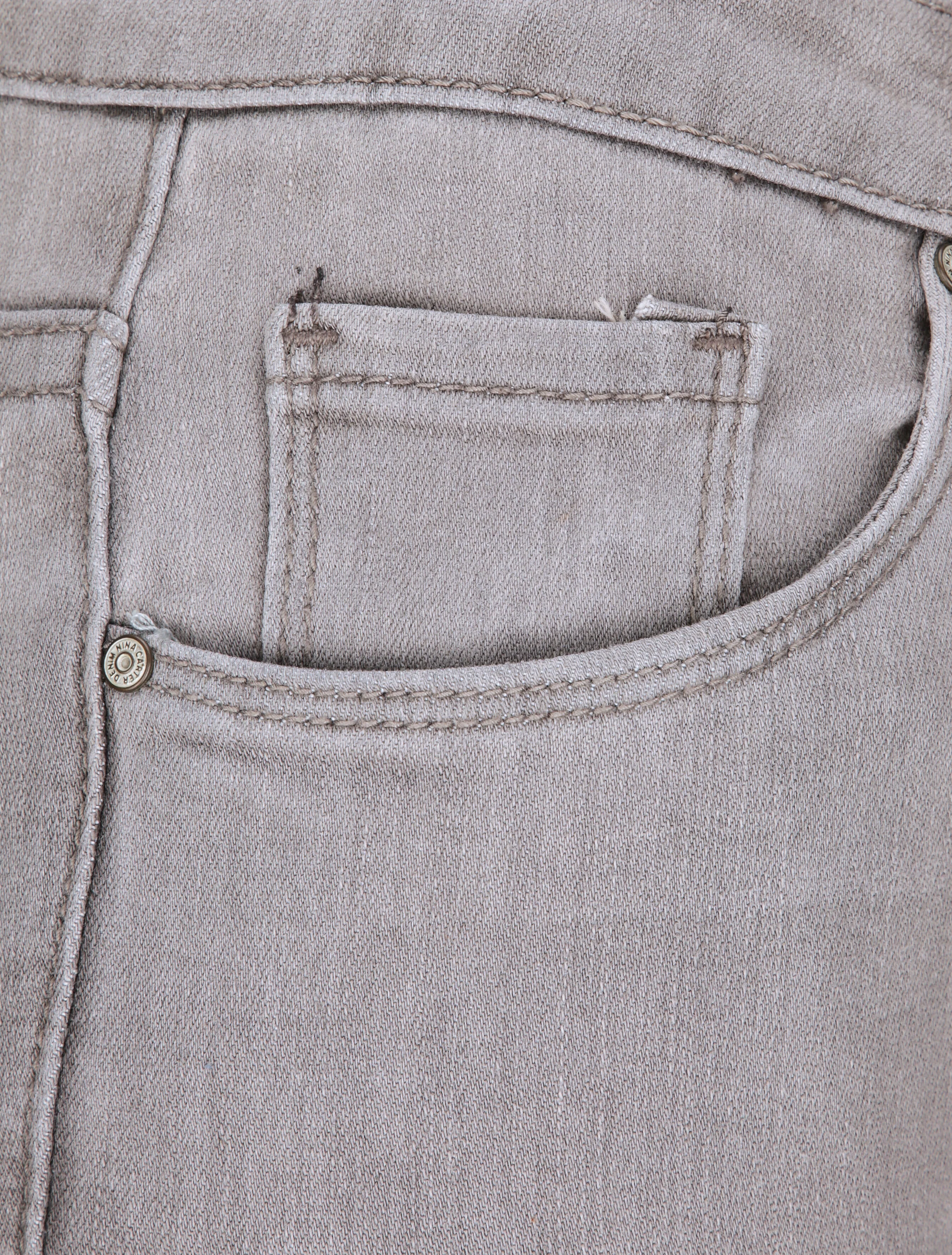 Jean flare uni taille haute - Gris clair - Image 3