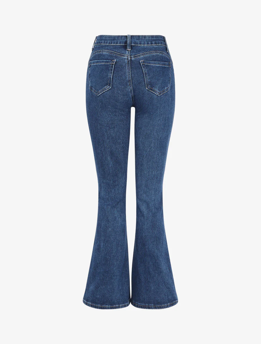 Jean flare uni taille standard - Bleu - Image 2