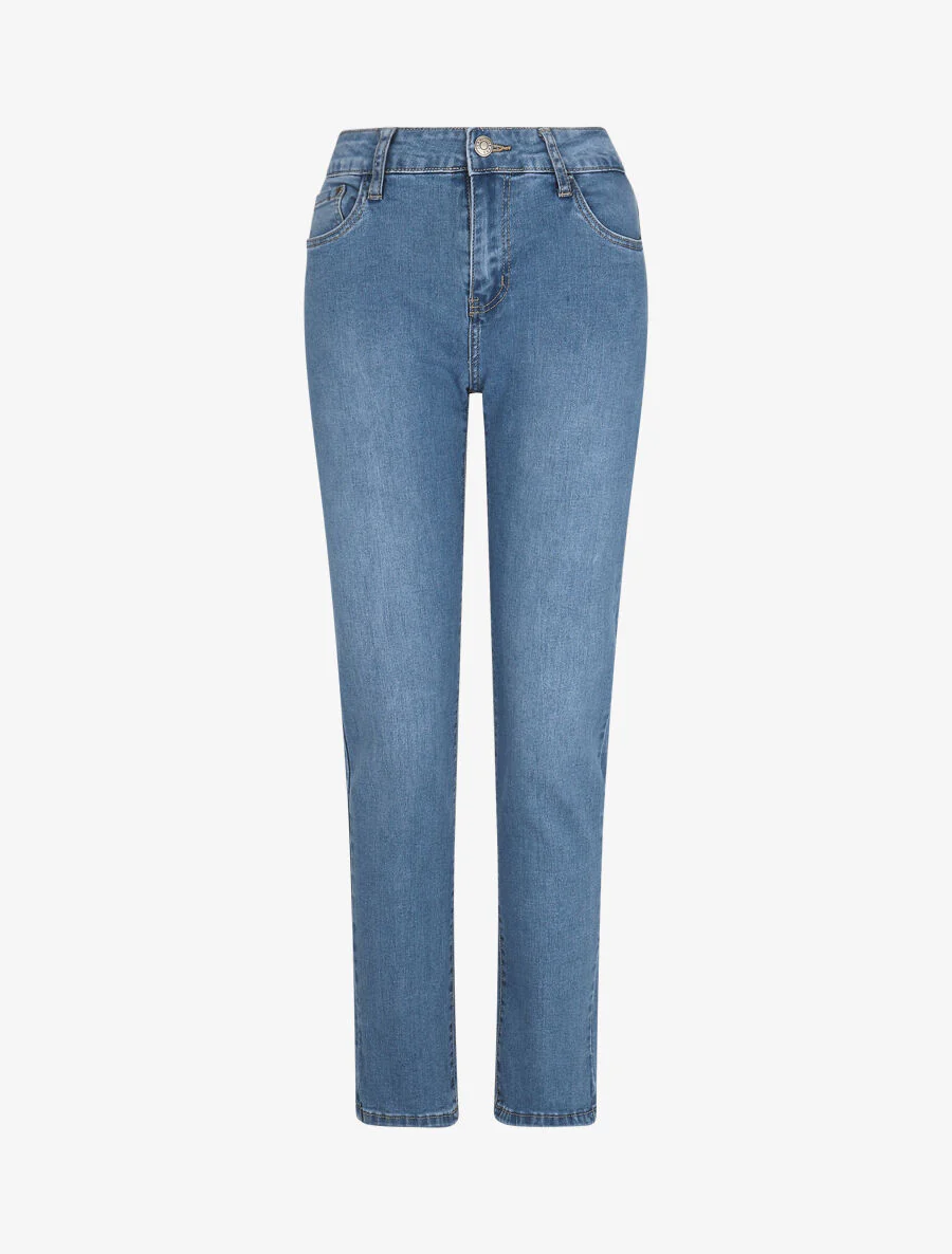 Jean grande taille coupe droite - Bleu