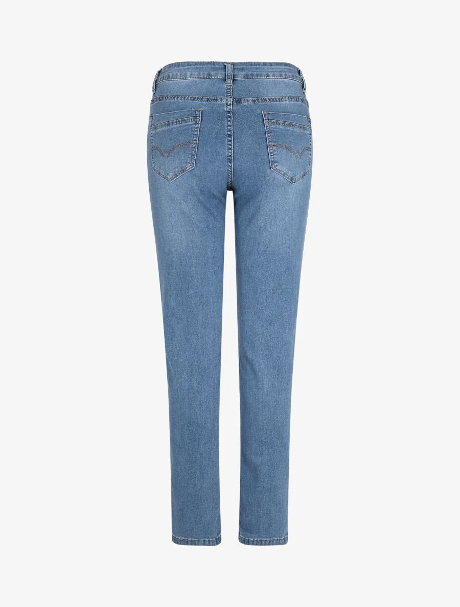 Jean grande taille coupe droite - Bleu clair - Image 2