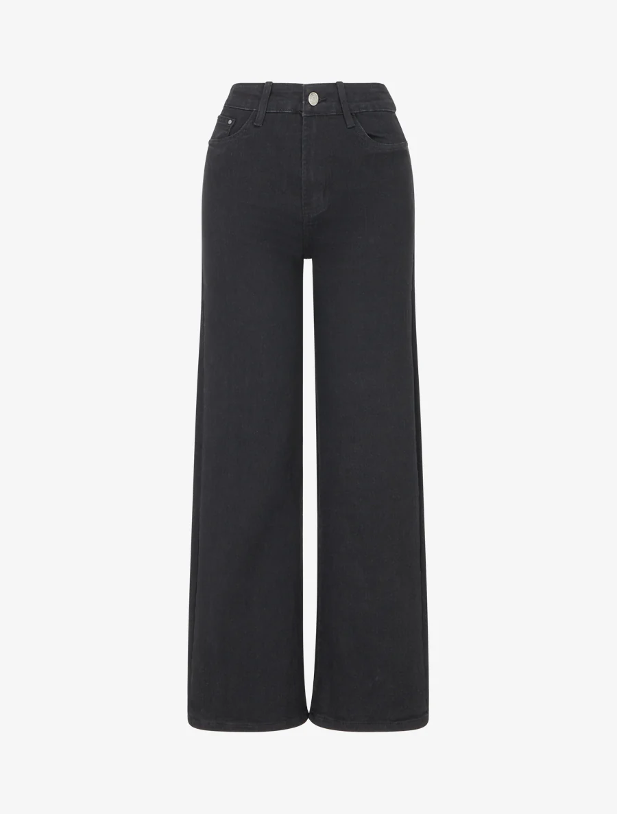 Jean grande taille coupe droite - Noir