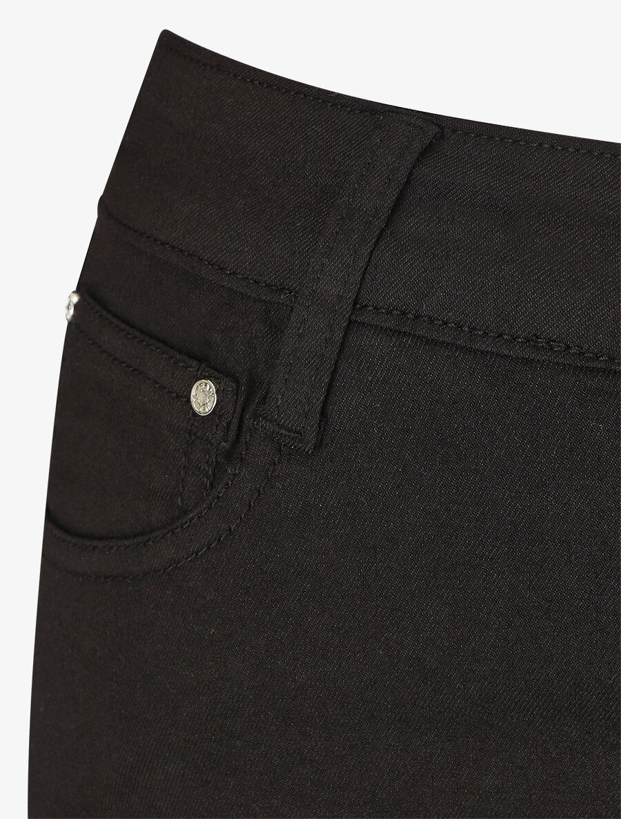 Jean grande taille coupe droite taille standard - Noir - Image 3