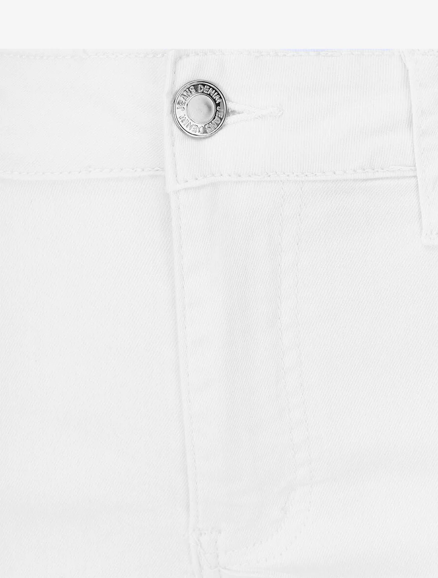 Jean grande taille coupe skinny taille standard - Blanc - Image 3